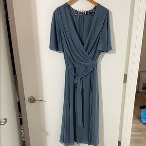 Lauren Ralph Lauren Slate Blue Midi Dress